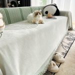 couverture tissée vert menthe