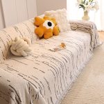 couvre canapé tissé en écorce gris