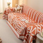 couvre canapé tissé orange tribal