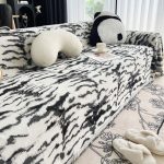 couvre canapé tissé tigresse noir