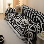 couvre canapé tissé tribal noir