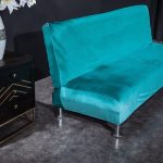 couvre clic clac bleu turquoise en velours