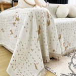 couvre lit tissé éclaboussures sable