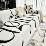 déco canapé tissé lettres moderne blanc