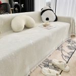 déco tissé éclaboussures canapé écru