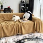 décoration intérieure jeté tissé camel