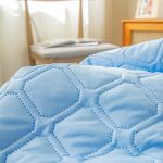 drap housse bleu ciel en polyester