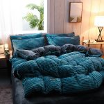 drap housse bleu turquoise en velours