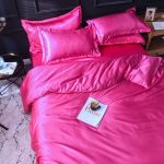 drap housse de qualité satin rose fushia