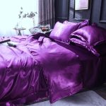 drap housse doux violet type satin