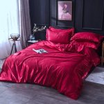 drap housse en satin rouge