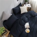 drap housse et housse de couette bleu marine