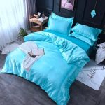 drap housse et taies d'oreiller bleu turquoise