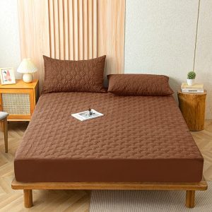 drap housse imperméable marron