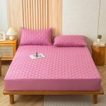 drap housse imperméable rose