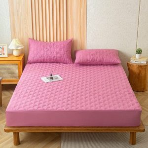 drap housse imperméable rose