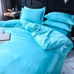 drap housse luxueux en satin bleu