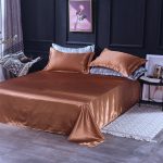 drap housse marron satin doux