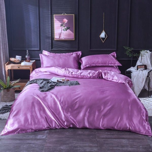 drap housse mauve type satin