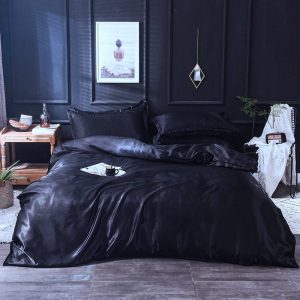 drap housse noir type satin