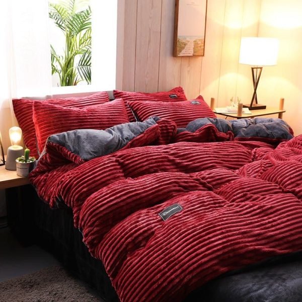 drap housse rouge velours
