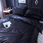 drap housse satin doux noir