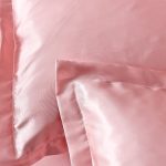 drap housse satin doux rose pêche