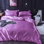 drap housse satin mauve