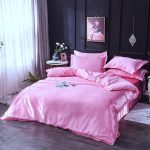 drap housse satin rose bonbon