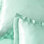 drap housse satin vert opaline