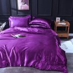 drap housse satin violet
