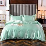 drap housse vert opaline satin