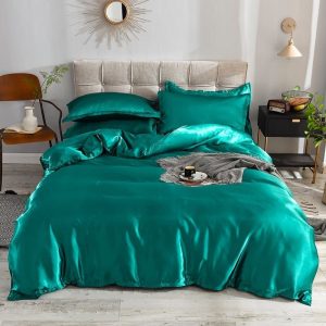 drap housse vert type satin