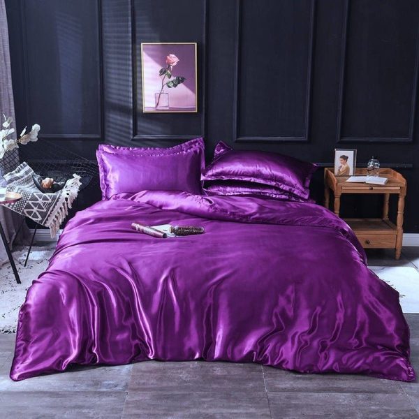 drap housse violet type satin