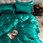 draps de lit en satin vert