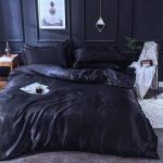 draps de lit noir en satin