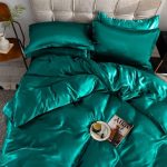 draps de lit satinés verts