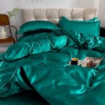 draps housse et taies d'oreiller vert