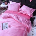 ensemble de draps rose bonbon satin