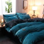 ensemble de lit bleu turquoise velours