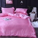 ensemble de literie rose bonbon satin