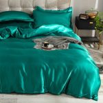 ensemble de literie vert type satin