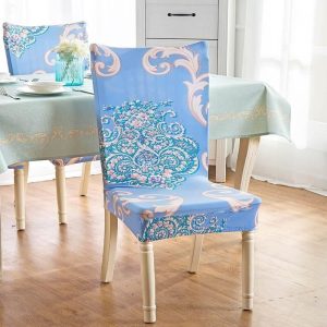 flower blue - housse de chaise extensible