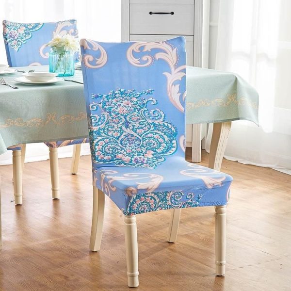 flower blue - housse de chaise extensible