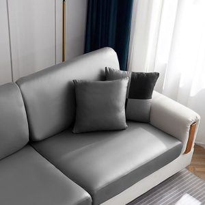 gris - 1 pièce - housses de coussin en simili cuir imperméable 40x40cm