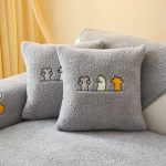 gris - 1 pièce - housses de coussin polaire