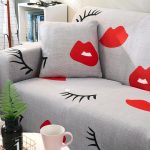 gris kiss - 2 pièces - housses de coussin extensibles 45x45cm