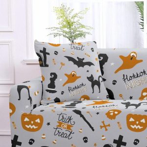 horror night halloween - 2 pièces - housses de coussin extensibles 45x45cm