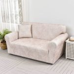 housse canapé en simili cuir crème