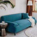 housse de canapé bleu turquoise